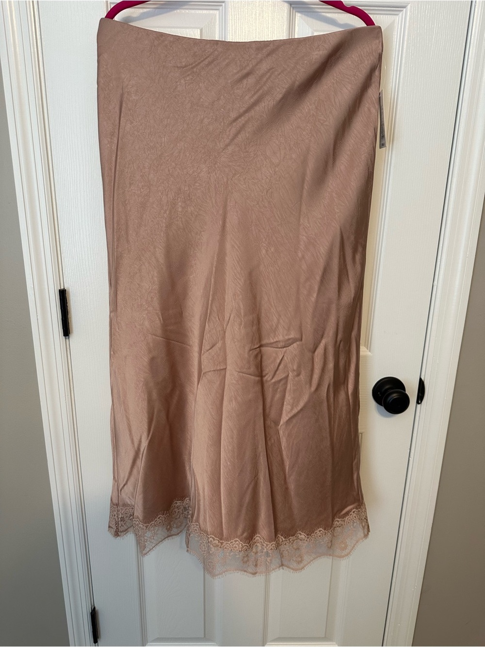 a new day Dusty Rose Lace-Trim Midi Slip Skirt